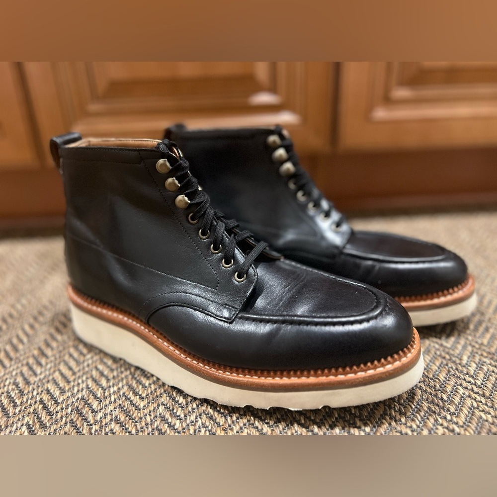 Bostonian Berkshire Peak Leather Boots Lace Up Moc-Toe Goodyear Welt Size 8.5